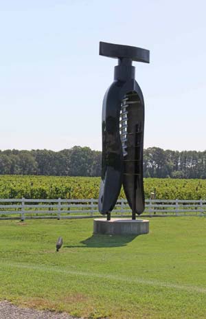 corkscrew sculptures at winery