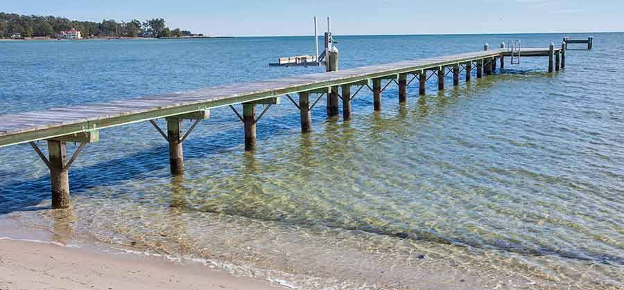 monolith pier with swim platform