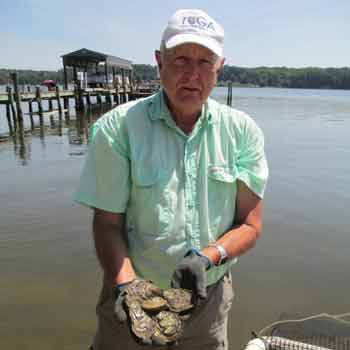 Terry Lewis with oysters