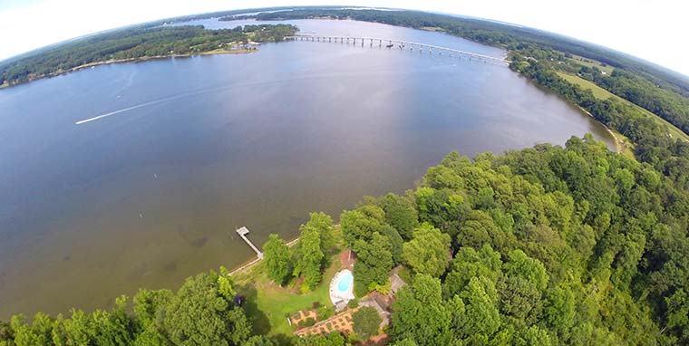 Piankatank River aerial view