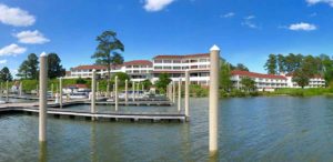 View of Tides Inn from marina